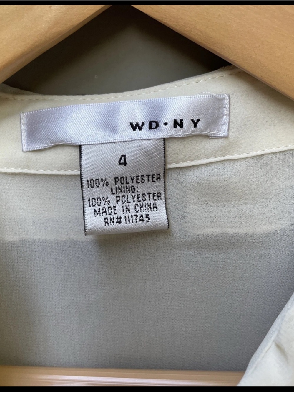 WD.NY Cream Ruffle-Front Sheer Blouse - Picture 5 of 7